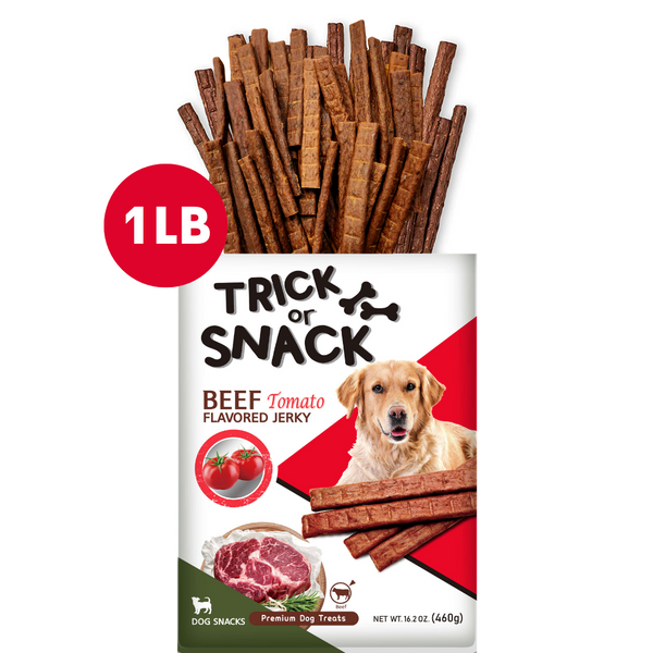 Dog Snack - Delicious Tender & Healthy Trick Or Snacks Beef Tomato Flavored Jerky