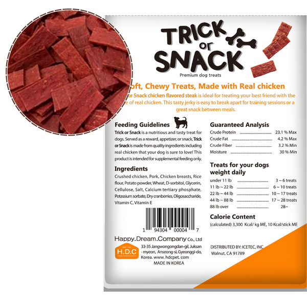 Dog Snack - Delicious Tender & Healthy Trick Or Snacks Chicken Cranberry Flavored Steak