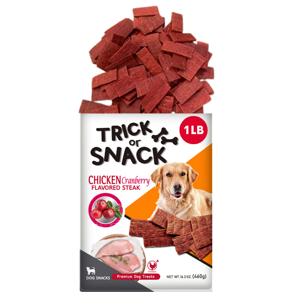 Dog Snack - Delicious Tender & Healthy Trick Or Snacks Chicken Cranberry Flavored Steak