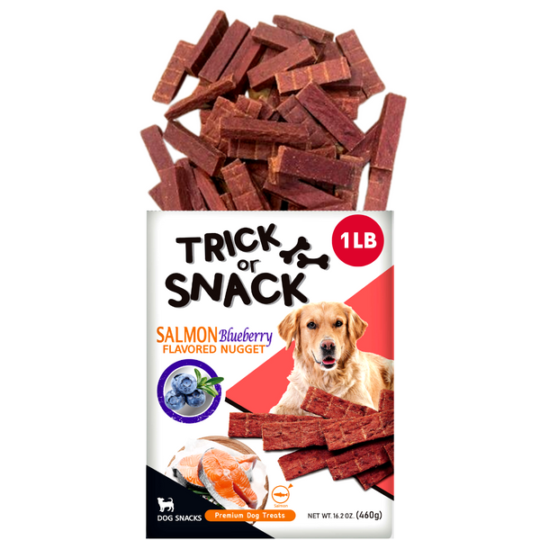 Dog Snack - Delicious Tender & Healthy Trick Or Snacks Salmon Blueberry Flavored Nugget