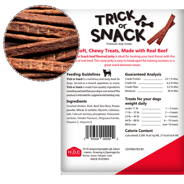 Dog Snack - Delicious Tender & Healthy Trick Or Snacks Beef Tomato Flavored Jerky