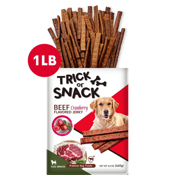 Dog Snack - Delicious Tender & Healthy Trick Or Snacks Beef Cranberry Flavored Jerky