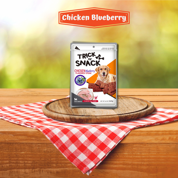 Dog Snack - Delicious Tender & Healthy Trick Or Snacks Chicken Blueberry Flavored Steak