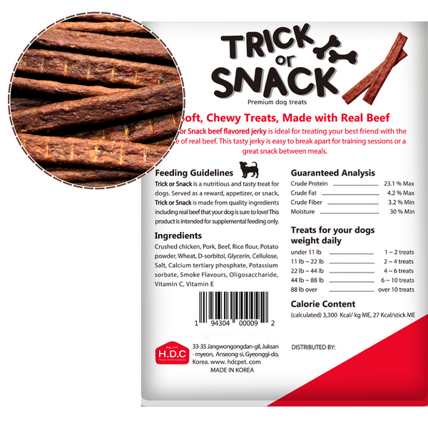 Dog Snack - Delicious Tender & Healthy Trick Or Snacks Beef Cranberry Flavored Jerky