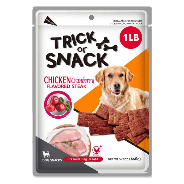 Dog Snack - Delicious Tender & Healthy Trick Or Snacks Chicken Cranberry Flavored Steak